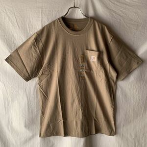 未使用 US規格 Carhartt カーハート ポケT ワンポイント Tシャツ DES デザート M 検 ヴィンテージ OLD 100%COTTON コットン ２