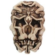 裸婦達で形成された頭蓋骨　壁掛けインテリア置物メメントモリゴシックデススカルウォールデコ彫刻目錯覚ゴススタイル芸術骨肉体ヌード女性_画像2
