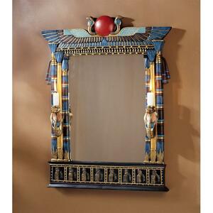 エジプト装飾 壁掛けミラー 鏡 インテリア家具置物アクセント雑貨壁飾りウォールデコ装飾品飾りオブジェ個性的デザイン調度品ホームデコ