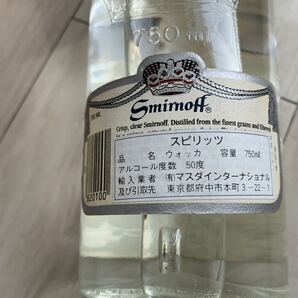 未開栓 古酒 SMIRNOFF スミノフ ＶＯＤＫＡ ウォッカ 旧ボトル 750ml 50% 箱なしの画像9