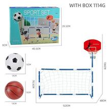 サッカーゴール バスケットゴール 2in1ミニ サッカー　フットサル　コンパクト 子ども 部屋 庭 玩具　スポーツ　_画像2