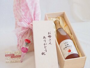 母の日 お母さんありがとう木箱セット 旬滴信州りんご (長野県) 710ml 母の日カードとカーネイション付