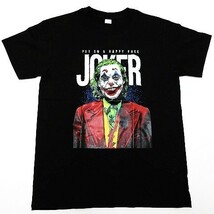 送料無料/新品 大人気 映画 ジョーカー JOKER 半袖 Tシャツ 丸首 アメコミ 黒 ブラック メンズL レディースXLサイズ 男女共用 ■LBT20-005_画像1