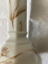フランスブロカント GALLOの陶器製キャンドルスタンド アンティークヴィンテージ ブラウンカラー花模様刻印ありインテリア雑貨レトロ古道具_画像4