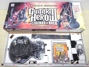 家庭用ゲーム機ソフト専用コントローラーソフト付ギタコン「ギブソンGibsonコラボ PS3 GUITAR HEROⅢ LEGEND of ROCK」動未確認 ジャンク扱