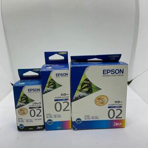 (A002) 純正品　エプソン【EPSONインクカートリッジ　ブラック　IC1BK02W　カラー　IC5CL02W IC5CL02 】計3個 未開封 期限切れ