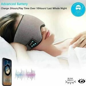【お急ぎ発送】深い睡眠の為のアイマスク型ヘッドホンBluetooth5.0対応、音楽、ノイズ防止、熟睡、入眠アイテム、音楽【色】灰