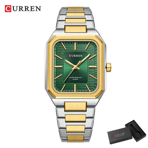 【golden green】メンズ高品質腕時計 海外人気ブランド CURREN 防水 3bar クォーツ式 STAINLESS STEEL