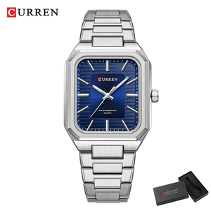 【silver blue】メンズ高品質腕時計 海外人気ブランド CURREN 防水 3bar クォーツ式 STAINLESS STEEL