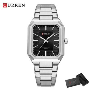 【silver black】メンズ高品質腕時計 海外人気ブランド CURREN 防水 3bar クォーツ式 STAINLESS STEEL