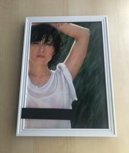 kj ★額装品★ 竹下景子 グラビア セクシー ノーブラ 透け 貴重写真 A4サイズ額入り ポスター風デザイン 下着 水着 美乳