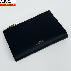 【72926-2BS】未使用・アウトレット処分品　A.P.C/アーペーセー　二つ折り財布　PXAWV F63361　レディース　メンズ　レザー