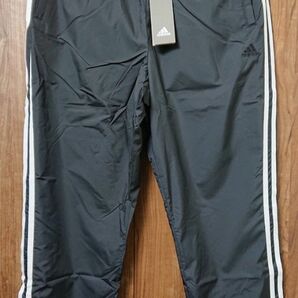 d【新品】軽くて暖かい♪ アディダス adidas ウインドパンツ 黒ロゴ×白線 レディース Sサイズ