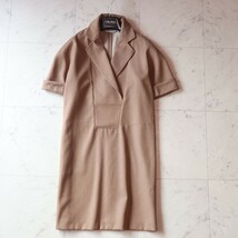 新品同様★マックスマーラ Max Mara★白タグ★Italy製★ヴァージンウール100%★抜け感 １枚仕立て ワンピース size 36 ～S相当～_画像1