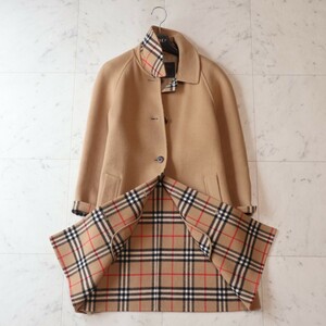 美品★Burberry’s バーバリーロンドン★size9AR 大きいサイズL相当 ★カシミヤ １枚仕立てダブルフェイス コート