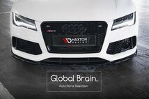 アウディ RS7 4G C7 後期 フロント リップ スポイラー V4/ フロント スプリッター エプロン バンパー ディフューザー スカート エアロ_画像3