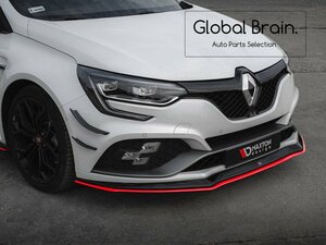 2018- Renault Megane sport front lip spoiler V3/ front splitter apron diffuser bumper flap 