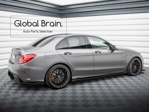 メルセデス ベンツ W205 S205 C63 AMG 後期 サイド スカート カバー スポイラー+ ウィングレット/ エプロン ディフューザー レーシング