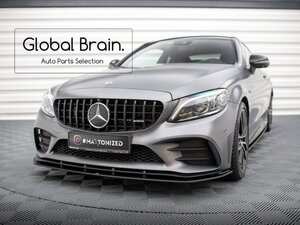 メルセデスベンツ Cクラス クーペ C205 後期 C43 フロント リップ スポイラー/スプリッタ― エプロン ディフューザー スカート レーシング