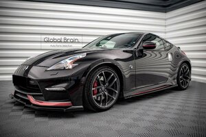 日産 フェアレディZ 370Z Z34 後期 Nismo サイド スカート ディフューザー V1/サイド スプリッタ― エプロン アンダー ステップ スポイラー