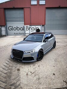 アウディ RS3 8V 前期 フロント リップ スポイラー/ フロント スプリッター バンパー ディフューザー スカート フロント エプロン