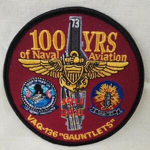g_t　Q017　ベルクロなし　アメリカ海軍　航空100周年　空母　ジョージ・ワシントン　VAQ-136　ガントレッツ　パッチ　ワッペン　中古