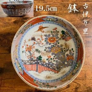 ③幕末〜明治初期　古伊万里　金彩赤絵大鉢19.5cm　骨董品/菓子鉢/大皿