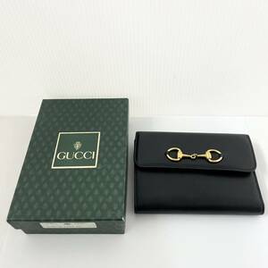 14519/ GUCCI グッチ 三つ折財布 ウォレット ブラック 黒 ブランド品 箱付き