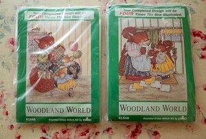 68856/刺繍キット Woodland World 2点セット Counted Cross Stitch Kit by DMC 刺しゅう クロスステッチ 図案 クロス スレッド