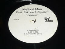 Method Man Feat. Fat Joe & Styles p / Ya'Meen" (PROMO) / 2LP_画像3