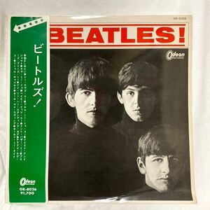 【矢印帯付！】激レア!ミート・ザ・ビートルズ Meet The Beatles 補充票付　赤盤　odeon OR-8026 LP ペラジャケ john lennon OBI JPN