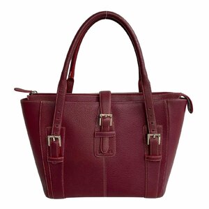  почти не использовался редкий товар LOEWE Loewe Logo печать senda кожа натуральная кожа ручная сумочка большая сумка Mini сумка "Boston bag" бордо красный 18590