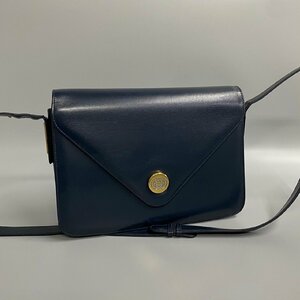 1円 極 美品 GUCCI オールドグッチ ヴィンテージ GG ロゴ 金具 カーフレザー 本革 2way ショルダーバッグ ポシェット ネイビー 26516