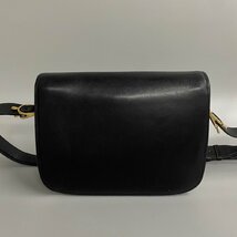 1円 極 美品 CELINE セリーヌ ヴィンテージ 馬車金具 ホースキャリッジ ロゴ カーフレザー 本革 ミニ ショルダーバッグ ブラック 黒 32911_画像3