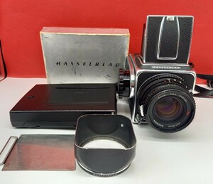 ■ HASSELBLAD 500C/M ボディ Planar F2.8 80mm レンズ 中判フィルムカメラ 動作確認済 シャッターOK 付属品 Polaroid ハッセルブラッド