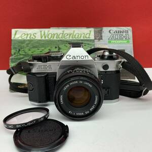 □ Canon AE-1 PROGRAM ボディ NEW FD 50mm F1.8 レンズ フィルムカメラ 一眼レフカメラ 動作確認済 シャッター、露出計OK キャノン