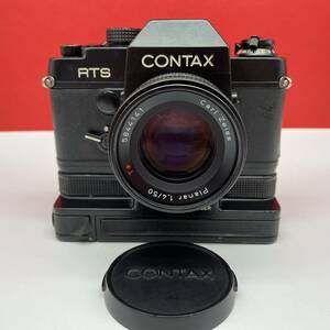 □ CONTAX RTS ボディ フィルムカメラ 一眼レフ Carl Zeiss Planar 50mm F1.4 T* レンズ REAL TIME WINDER 動作確認済 コンタックス