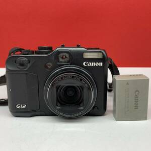 □ Canon PowerShot G12 コンパクトデジタルカメラ ZOOM LENS 6.1-30.5mm F2.8-4.5 通電確認済 ジャンク NB-7L バッテリー キャノン