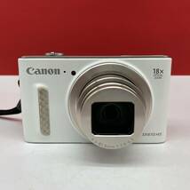 □ Canon PowerShot SX610HS コンパクトデジタルカメラ ホワイト 白 4.5-81.0mm F3.8-6.9 通電確認済 現状品 NB-6LH バッテリー キャノン_画像2
