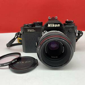□ Nikon FM3A 一眼レフ フィルムカメラ Micro-NIKKOR-P Auto F3.5 55mm Ai レンズ 動作確認済 シャッター、露出計OK ブラック ニコン