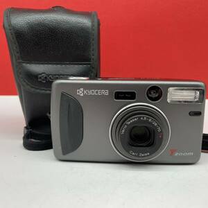 □ KYOCERA T ZOOM Vario Tessar 4.5-8/28-70 T* コンパクトフィルムカメラ 動作確認済 シャッター、フラッシュOK 京セラ