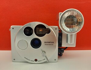 ■ OLYMPUS O-product ALUMINUM BODY 動作確認済 シャッター、フラッシュOK コンパクトフィルムカメラ オリンパス