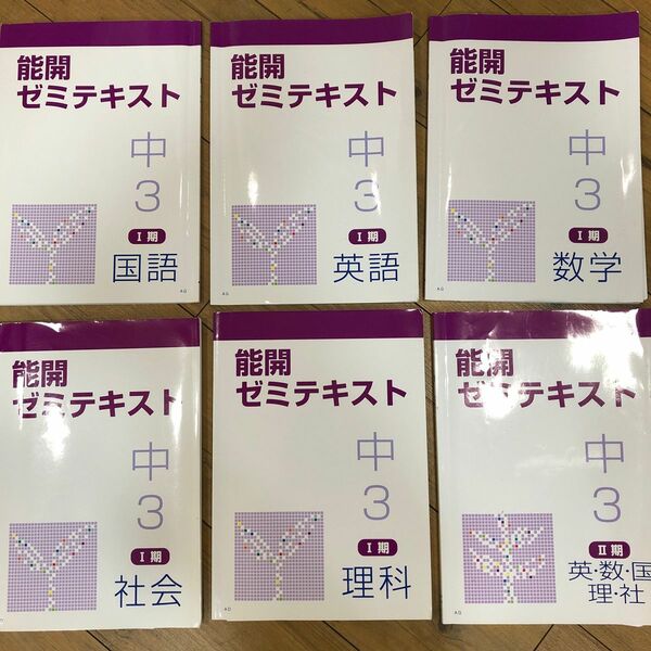 能開　能力開発センター　ゼミテキスト　国語　数学　理科　社会　解答付き　セット販売　単品ご検討の方はご連絡ください。