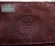 HERMES BOLIDE　エルメス ボリード　キャンバス ポーチ 小物入れ ブラウン 茶色 　USED_画像8