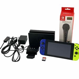 ★動作確認済み 初期化済み Nintendo 任天堂 ニンテンドー Switch スイッチ HAC-001 カラオケマイク スマブラ 付属品多数 中古品 管理J317