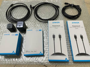 美品 Anker 急速充電器 nano PowerLine II ケーブル セット / Nano II 65W 30W USB-C ライトニング Apple MacBook iPhone