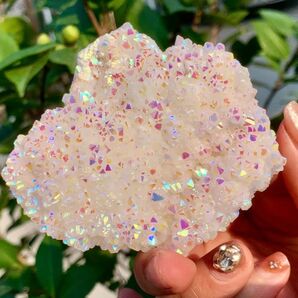153g オーロラクォーツ クラスターレインボー パワーストーン スピリチュアル ヒーリング