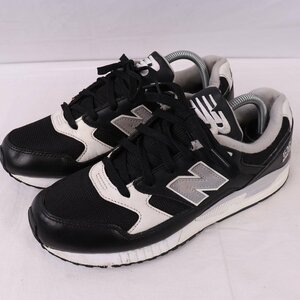 530 ニューバランス 26.5cm/new balance 黒 ブラック 白 グレー 中古 古着 スニーカー メンズ yy8594