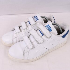 STAN SMITH CF 26.5cm/adidas スタンスミスCF アディダス スニーカー ベルクロ 白 ホワイト 青 中古 古着 メンズ ad4706