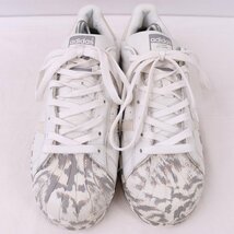 SUPERSTAR MARBLE 28.0cm/adidas スーパースター アディダス スニーカー 白 ホワイト グレー マーブル 中古 古着 メンズ ad4737_画像3